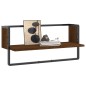 vidaXL Mensola a Parete con Asta Rovere Marrone 65x25x30 cm