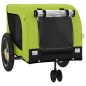 vidaXL Rimorchio da Bici per Animali Verde e Nero Oxford e Ferro