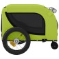 vidaXL Rimorchio da Bici per Animali Verde e Nero Oxford e Ferro