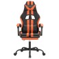 Sedia da Gaming Girevole Poggiapiedi Nero Arancione Similpelle Sedia da Gaming Girevole Poggiapiedi Nero Arancione Similpelle