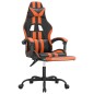 Sedia da Gaming Girevole Poggiapiedi Nero Arancione Similpelle Sedia da Gaming Girevole Poggiapiedi Nero Arancione Similpelle
