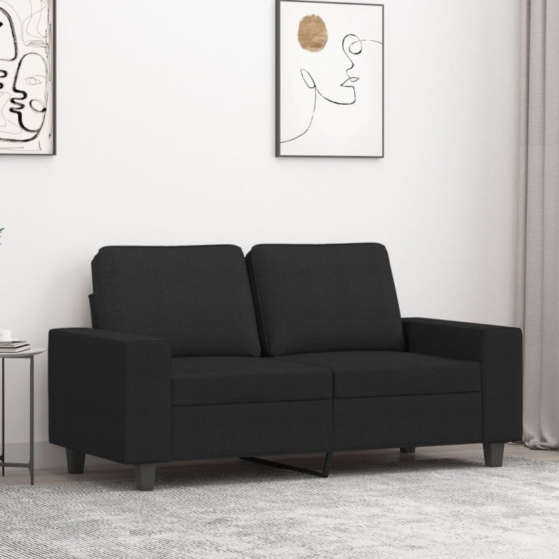 vidaXL Divano a 2 Posti Nero 120 cm in Tessuto vidaXL Divano a 2 Posti Nero 120 cm in Tessuto