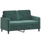 vidaXL Divano a 2 Posti Verde Scuro 120 cm in Velluto vidaXL Divano a 2 Posti Verde Scuro 120 cm in Velluto