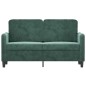 vidaXL Divano a 2 Posti Verde Scuro 120 cm in Velluto vidaXL Divano a 2 Posti Verde Scuro 120 cm in Velluto
