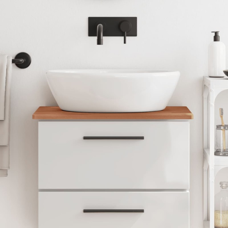 vidaXL Piano Bagno 60x40x1,5 cm Legno Massello di Faggio