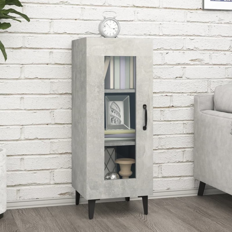 Credenza Grigio Cemento 34,5x34x90 cm in Legno Multistrato Credenza Grigio Cemento 34,5x34x90 cm in Legno Multistrato