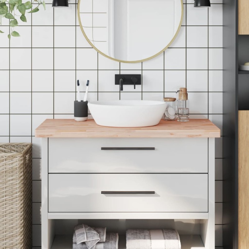 vidaXL Piano Bagno 100x50x4 cm in Legno Massello di Faggio vidaXL Piano Bagno 100x50x4 cm in Legno Massello di Faggio