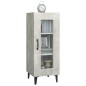 Credenza Grigio Cemento 34,5x34x90 cm in Legno Multistrato Credenza Grigio Cemento 34,5x34x90 cm in Legno Multistrato