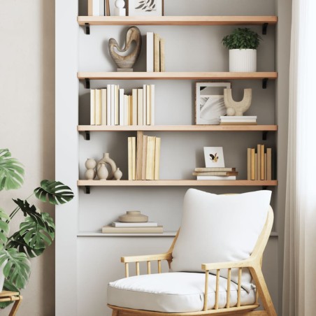 vidaXL Mensola a Parete 100x20x2,5 cm in Legno Massello di Faggio