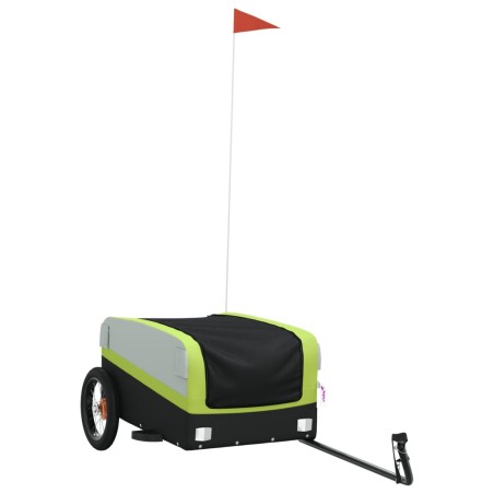 vidaXL Rimorchio da Bici Nero e Verde 30 kg in Ferro