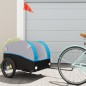 vidaXL Rimorchio da Bici Nero e Blu 45 kg in Ferro vidaXL Rimorchio da Bici Nero e Blu 45 kg in Ferro