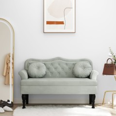 vidaXL Panca con Cuscini Grigio Chiaro 120,5x65x75 cm in Velluto