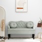 vidaXL Panca con Cuscini Grigio Chiaro 120,5x65x75 cm in Velluto
