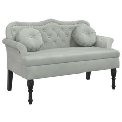 vidaXL Panca con Cuscini Grigio Chiaro 120,5x65x75 cm in Velluto