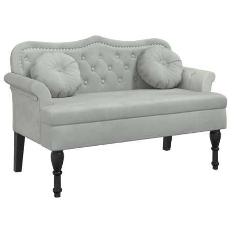 vidaXL Panca con Cuscini Grigio Chiaro 120,5x65x75 cm in Velluto