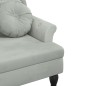 vidaXL Panca con Cuscini Grigio Chiaro 120,5x65x75 cm in Velluto