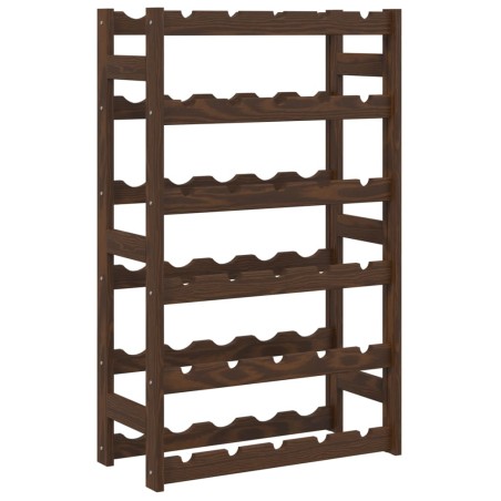 vidaXL Portabottiglie per 30 Bottiglie Marrone Legno Massello di Pino
