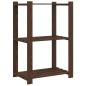 vidaXL Scaffale a 3 Livelli Marrone 60x38x90 cm in Legno di Pino