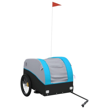 vidaXL Rimorchio da Bici Nero e Blu 45 kg in Ferro