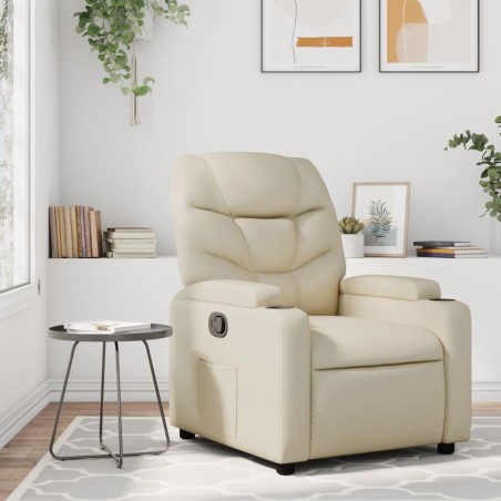 vidaXL Poltrona Reclinabile Crema in Similpelle