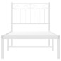 vidaXL Giroletto senza Materaso con Testiera Metallo Bianco 75x190 cm vidaXL Giroletto senza Materaso con Testiera Metallo Bianco 75x190 cm