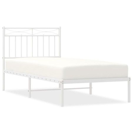 vidaXL Giroletto con Testiera Metallo Bianco 90x190 cm