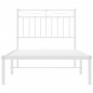 vidaXL Giroletto con Testiera Metallo Bianco 90x190 cm vidaXL Giroletto con Testiera Metallo Bianco 90x190 cm