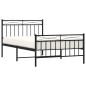 vidaXL Giroletto con Testiera e Pediera Metallo Nero 107x203 cm vidaXL Giroletto con Testiera e Pediera Metallo Nero 107x203 cm