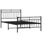 vidaXL Giroletto con Testiera e Pediera Metallo Nero 107x203 cm vidaXL Giroletto con Testiera e Pediera Metallo Nero 107x203 cm