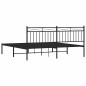 vidaXL Giroletto con Testiera in Metallo Nero 183x213 cm vidaXL Giroletto con Testiera in Metallo Nero 183x213 cm