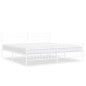 vidaXL Giroletto con Testiera e Pediera Metallo Bianco 193x203 cm vidaXL Giroletto con Testiera e Pediera Metallo Bianco 193x203 cm