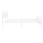 vidaXL Giroletto con Testiera e Pediera Metallo Bianco 193x203 cm vidaXL Giroletto con Testiera e Pediera Metallo Bianco 193x203 cm