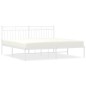 vidaXL Giroletto con Testiera Metallo Bianco 183x213 cm