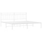 vidaXL Giroletto con Testiera Metallo Bianco 183x213 cm