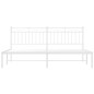 vidaXL Giroletto con Testiera Metallo Bianco 183x213 cm