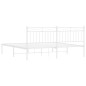 vidaXL Giroletto con Testiera Metallo Bianco 183x213 cm