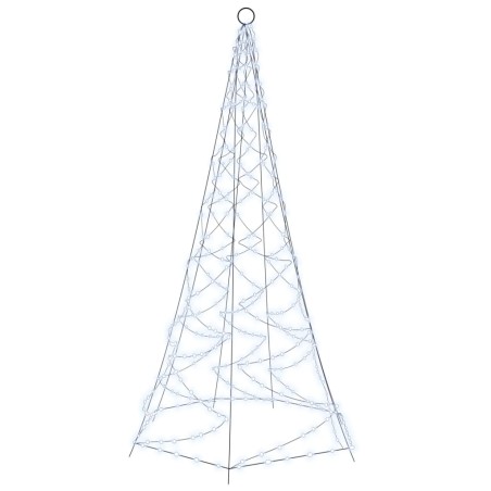 Albero di Natale Pennone Bianco Freddo 200 LED 180 cm