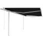 vidaXL Tenda da Sole Retrattile Automatica con Pali 4x3 m Antracite vidaXL Tenda da Sole Retrattile Automatica con Pali 4x3 m Antracite