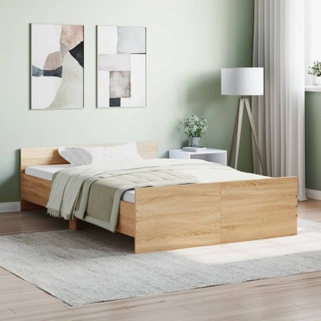 vidaXL Giroletto con Testiera e Pediera Rovere Sonoma 120x200 cm