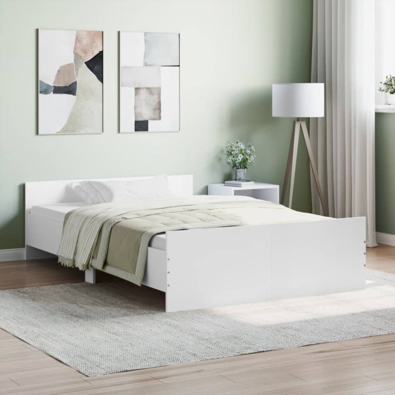 vidaXL Giroletto con Testiera e Pediera Bianco 120x200 cm vidaXL Giroletto con Testiera e Pediera Bianco 120x200 cm