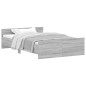 vidaXL Giroletto con Testiera e Pediera Grigio Sonoma 120x190 cm vidaXL Giroletto con Testiera e Pediera Grigio Sonoma 120x190 cm