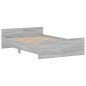 vidaXL Giroletto con Testiera e Pediera Grigio Sonoma 120x190 cm vidaXL Giroletto con Testiera e Pediera Grigio Sonoma 120x190 cm