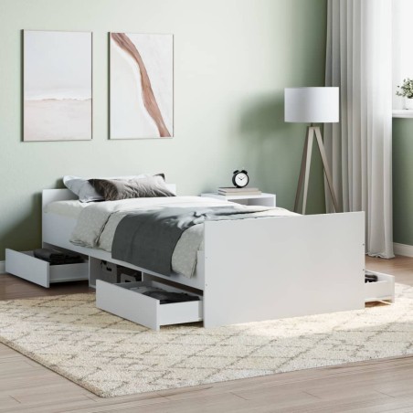 vidaXL Giroletto con Testiera e Pediera Bianco 100x200 cm