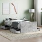 vidaXL Giroletto con Testiera e Pediera Grigio Cemento 90x200 cm vidaXL Giroletto con Testiera e Pediera Grigio Cemento 90x200 cm
