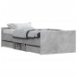 vidaXL Giroletto con Testiera e Pediera Grigio Cemento 90x200 cm vidaXL Giroletto con Testiera e Pediera Grigio Cemento 90x200 cm