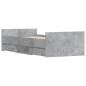 vidaXL Giroletto con Testiera e Pediera Grigio Cemento 90x200 cm vidaXL Giroletto con Testiera e Pediera Grigio Cemento 90x200 cm
