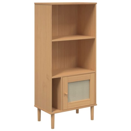 vidaXL Credenza SENJA Aspetto Rattan Marrone 60x35x130 cm Legno Pino