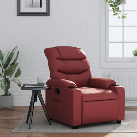 vidaXL Poltrona Reclinabile Rosso Vino in Similpelle