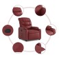 vidaXL Poltrona Reclinabile Rosso Vino in Similpelle