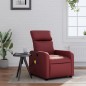 vidaXL Poltrona Massaggiante Reclinabile Rosso vino in Similpelle